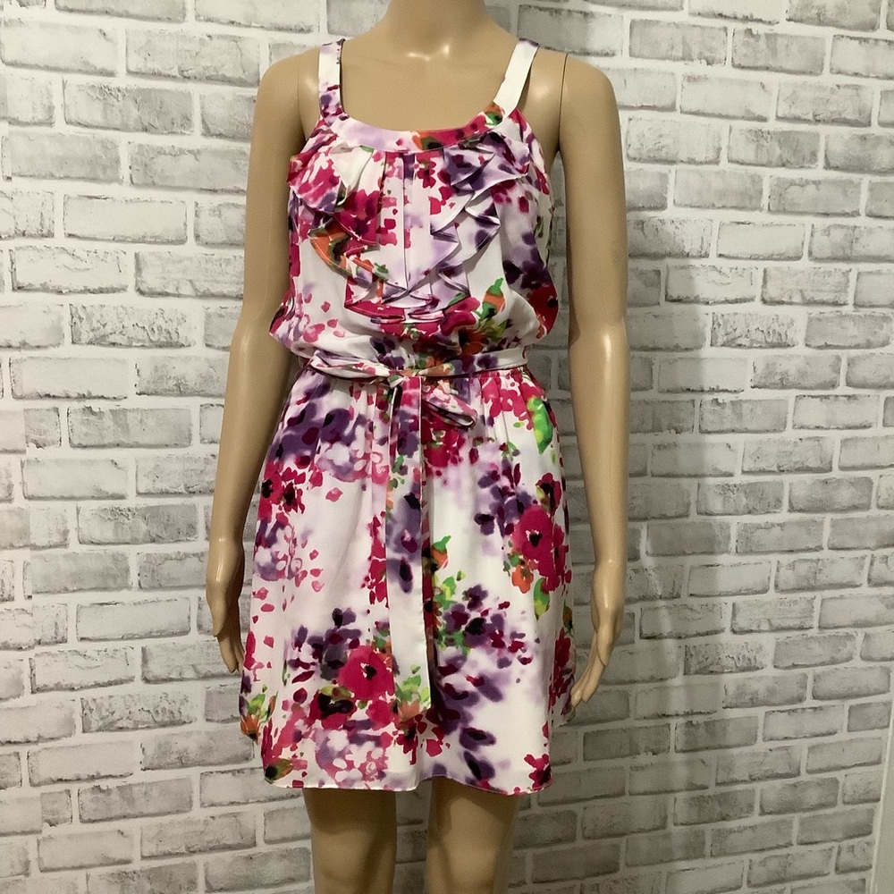 EXPRESS Summer Sleeveless Mini white and pink Dress size XS (W841)